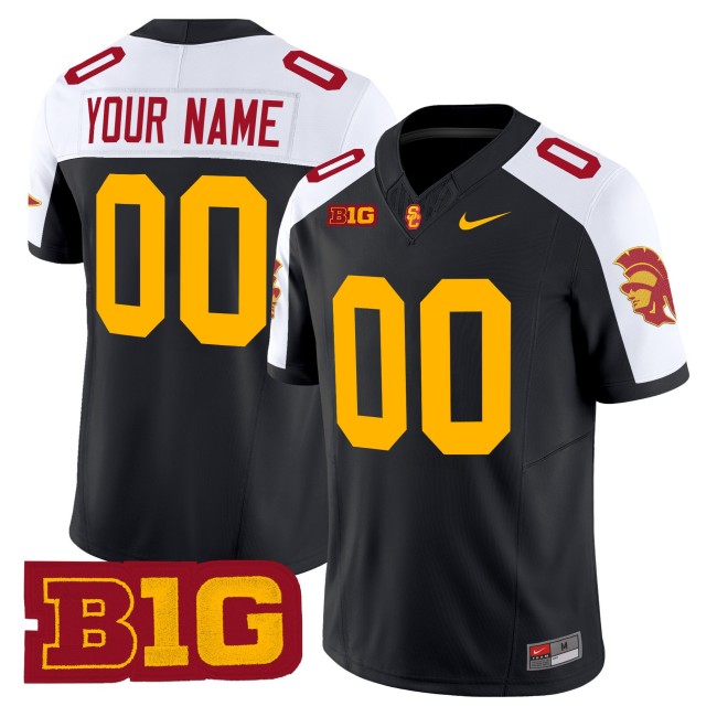 Men's USC Trojans Custom Throwback 2025 Nike F.U.S.E. Vapor Limited Stitched Football Jersey Black Alternate