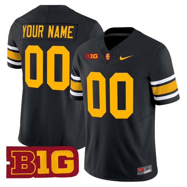 Men's USC Trojans Custom Black Throwback 2025 Nike F.U.S.E. Vapor Limited Stitched Football Jersey