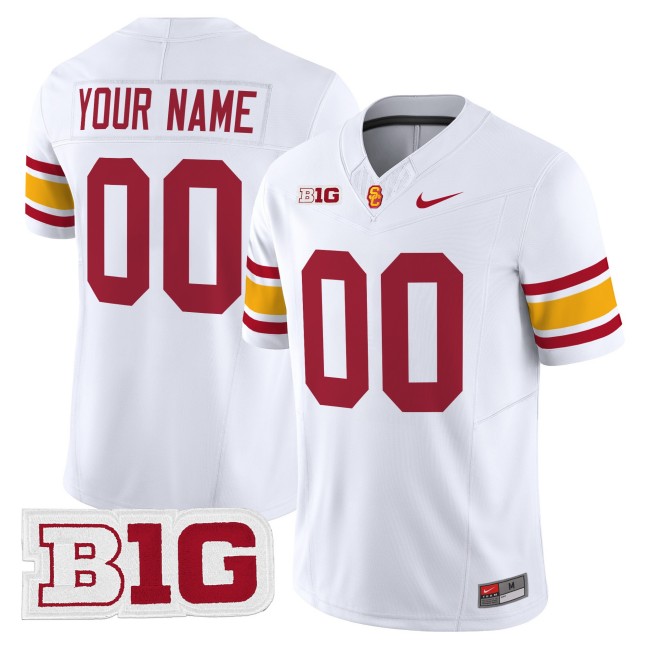 Men's USC Trojans Custom White Throwback 2025 Nike F.U.S.E. Vapor Limited Stitched Football Jersey