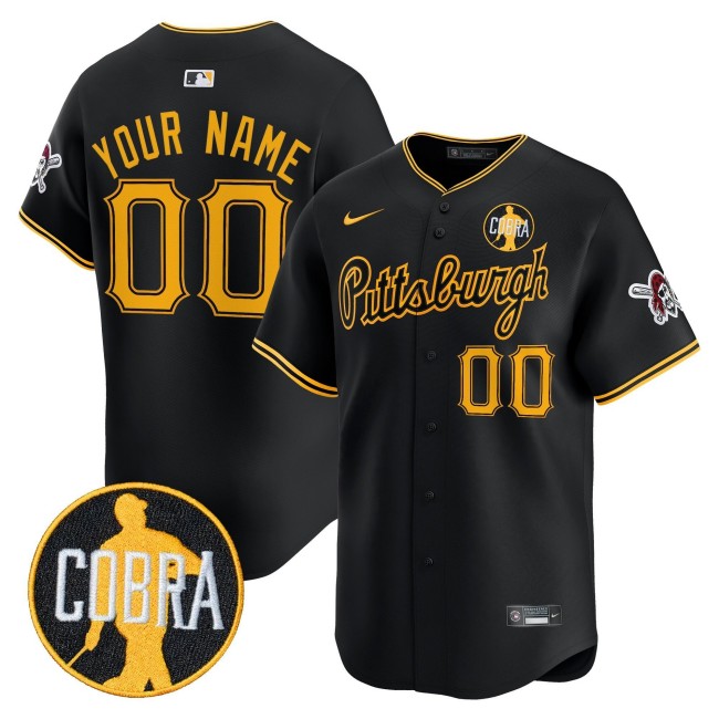 Pittsburgh Pirates 'Dave Parker Cobra Patch' Nike Limited MLB Custom Jersey - Black