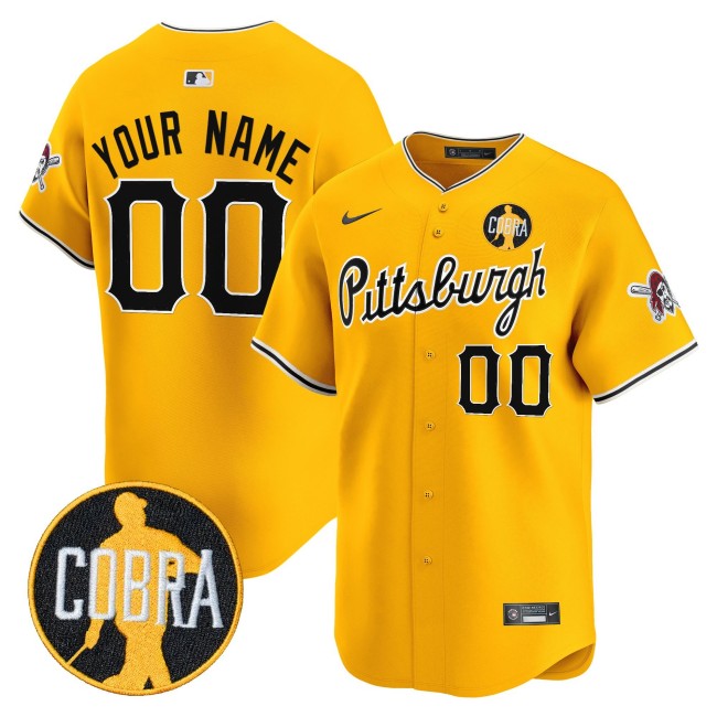 Pittsburgh Pirates 'Dave Parker Cobra Patch' Nike Limited MLB Custom Jersey - Gold