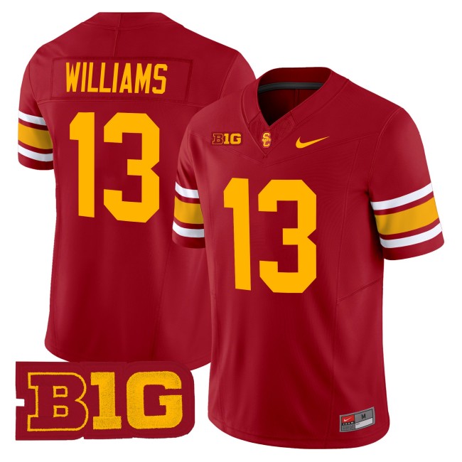 Men's USC Trojans #13 Caleb Williams Throwback 2025 Nike Limited Football Jersey - Cardinal