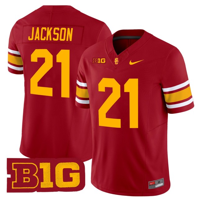 Men's USC Trojans #21 Bryan Jackson Throwback 2025 Nike Limited Football Jersey - Cardinal