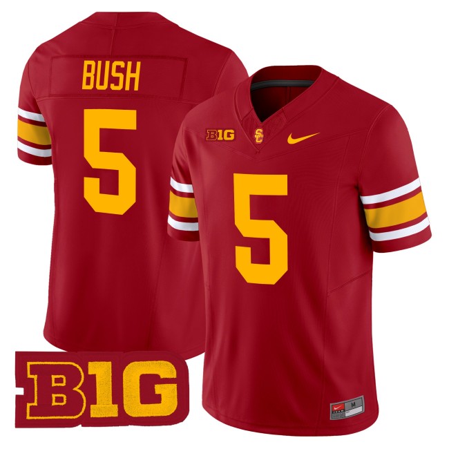 Men's USC Trojans #5 Reggie Bush Throwback 2025 Nike Limited Football Jersey - Cardinal