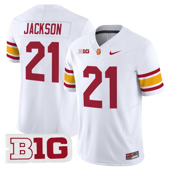 Men's USC Trojans #21 Bryan Jackson Throwback 2025 Nike Limited Football Jersey - White