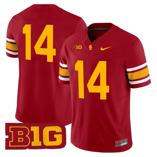 Men's USC Trojans #14 Throwback 2025 Nike Limited Football Jersey - Cardinal