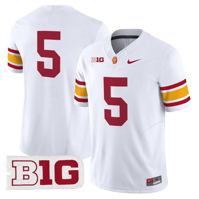 Men's USC Trojans #5 Throwback 2025 Nike Limited Football Jersey - White