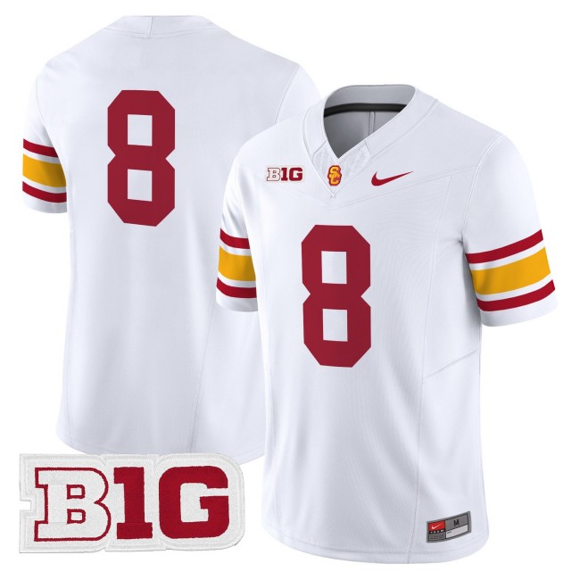 Men's USC Trojans #8 Throwback 2025 Nike Limited Football Jersey - White