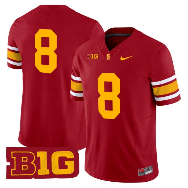 Men's USC Trojans #8 Throwback 2025 Nike Limited Football Jersey - Cardinal