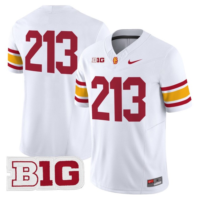 Men's USC Trojans 213 Throwback 2025 Nike Limited Football Jersey - White