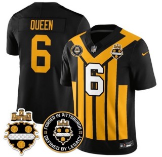 Youth Pittsburgh Steelers #6 Patrick Queen Black Gold 1933 Throwback F.U.S.E. Nike Limited NFL Jersey