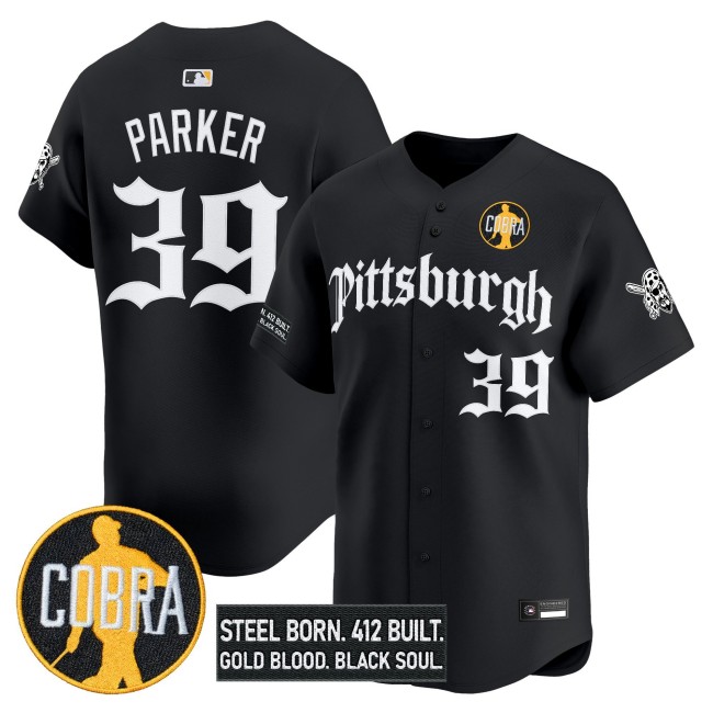 Men's Pittsburgh Pirates #39 'Dave Parker Cobra Patch' Nike 2025 Limited Stitched MLB Jersey - Gothic Black