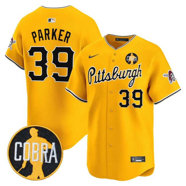 Men's Pittsburgh Pirates #39 'Dave Parker Cobra Patch' Nike 2025 Limited Stitched MLB Jersey - Gold