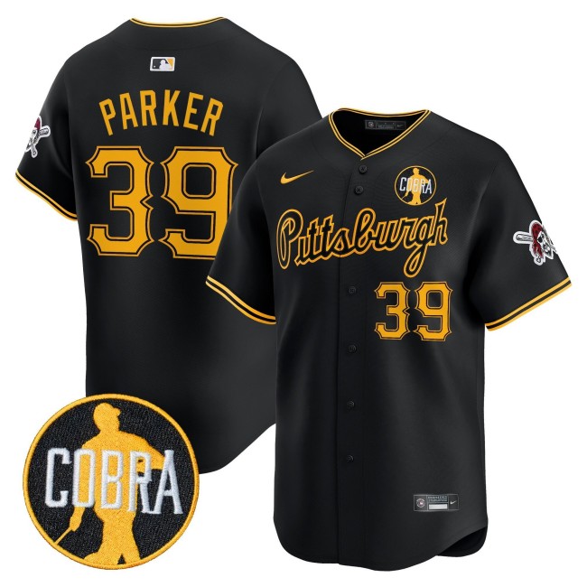 Men's Pittsburgh Pirates #39 'Dave Parker Cobra Patch' Nike 2025 Limited Stitched MLB Jersey - Black