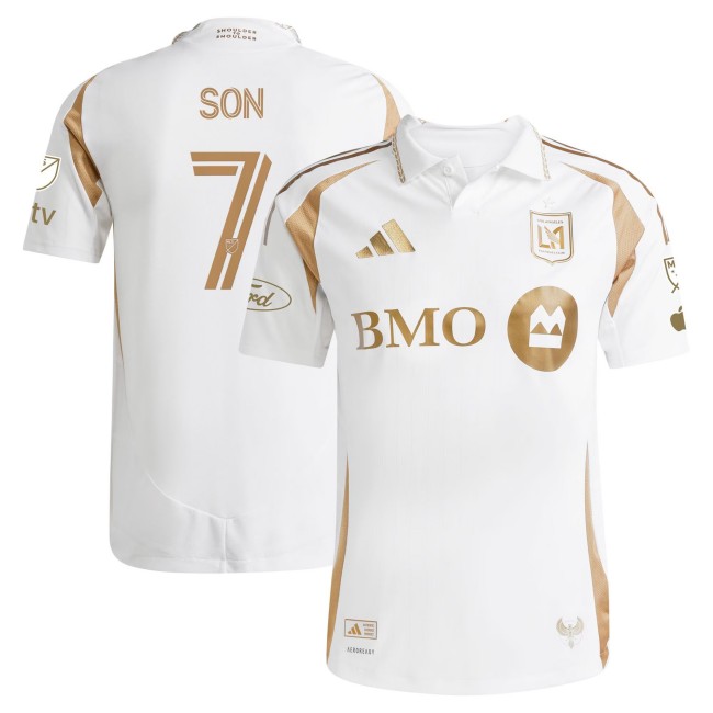 Youth Los Angeles FC #7 Son Heung-min Secondary White Gold 2025 adidas Authentic Jersey