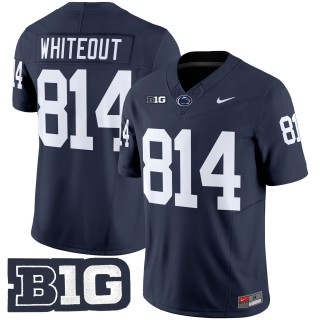 Men's Penn State Nittany Lions 814 WHITEOUT Navy Nike FUSE 2025 Limited College Football Jersey