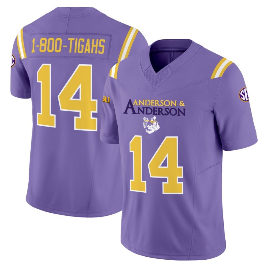 LSU Tigers 'Anderson' Purple Custom F.U.S.E. Limited Stitched Football Jersey