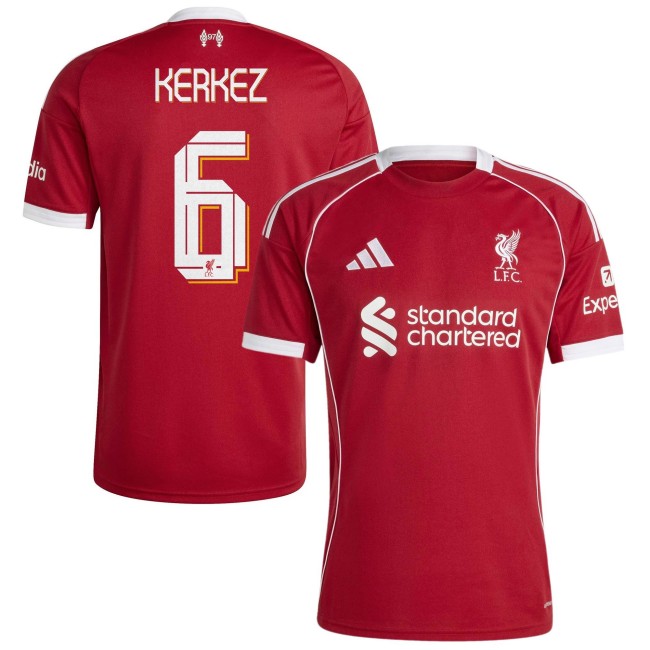 Men's Liverpool FC #6 Milos Kerkez 2025-26 adidas Home Red Kit Jersey
