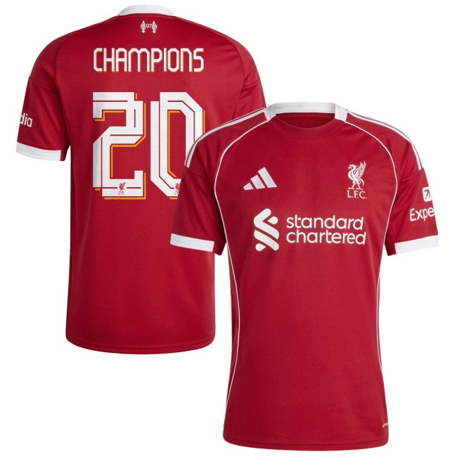 Men's Liverpool FC #20 Champions 2025-26 adidas Home Red Kit Jersey