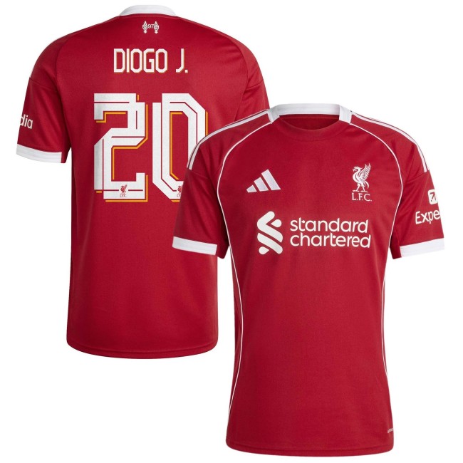 Men's Liverpool FC #20 Diogo Jota 2025-26 adidas Home Red Kit Jersey