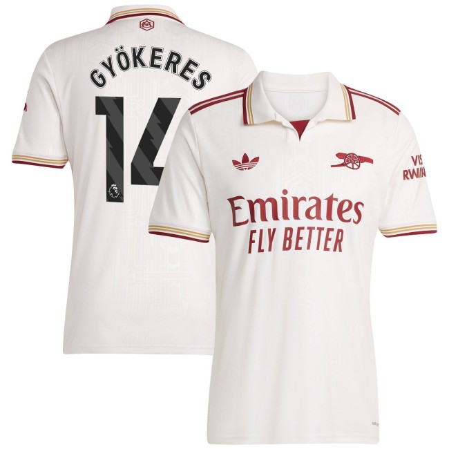 Men's Arsenal FC #14 Viktor Gyokeres 2025-26 Third adidas Jersey White