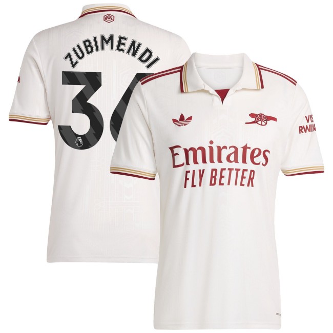 Men's Arsenal FC #36 Martin Zubimendi 2025-26 Third adidas Jersey White