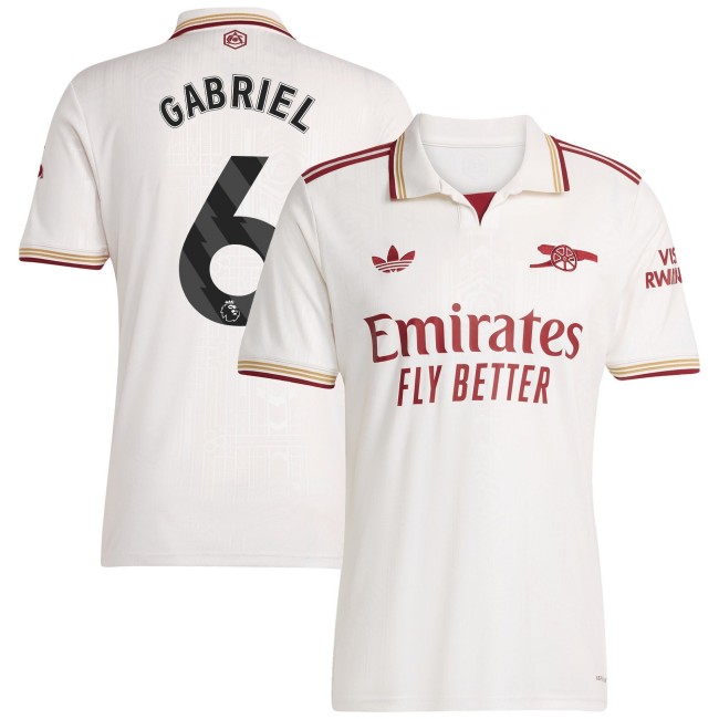 Men's Arsenal FC #6 Gabriel Magalhaes 2025-26 Third adidas Jersey White
