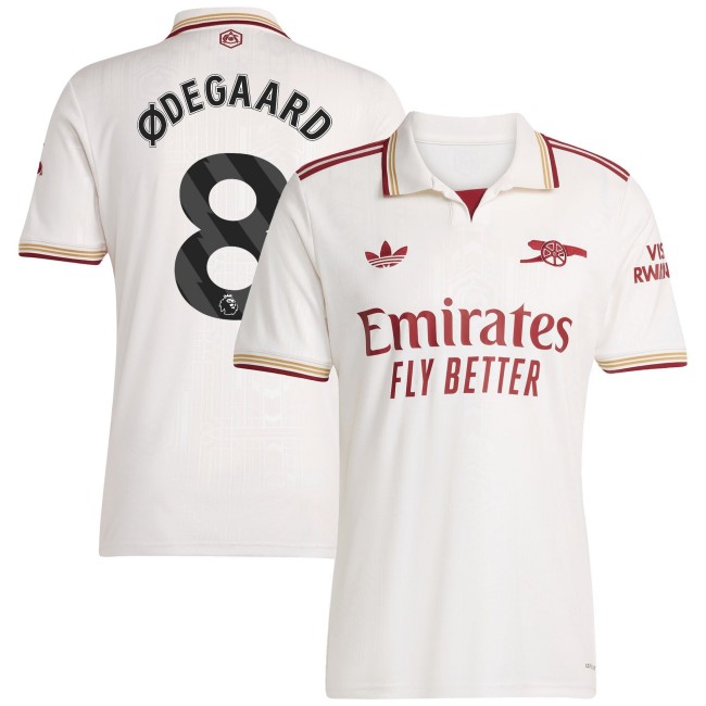 Men's Arsenal FC #8 Martin ?degaard 2025-26 Third adidas Jersey White