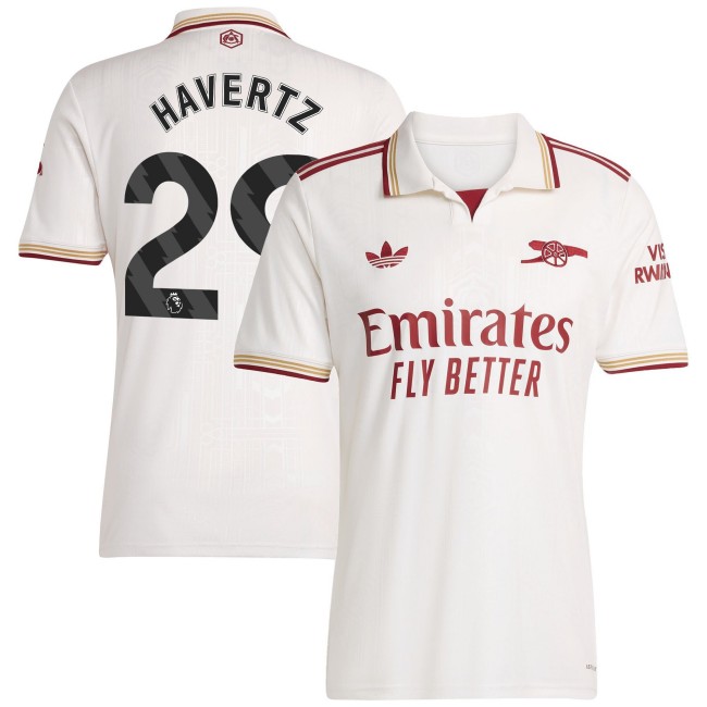 Men's Arsenal FC #29 Kai Havertz 2025-26 Third adidas Jersey White
