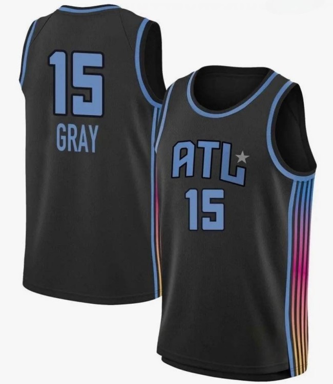 Men's Atlanta Dream #15 Allisha Gray Black Stitched Basketball Jersey