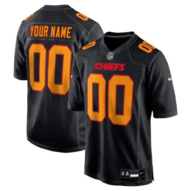 Kansas City Chiefs All Gender Custom Black Nike Stitched NFL Game Jersey