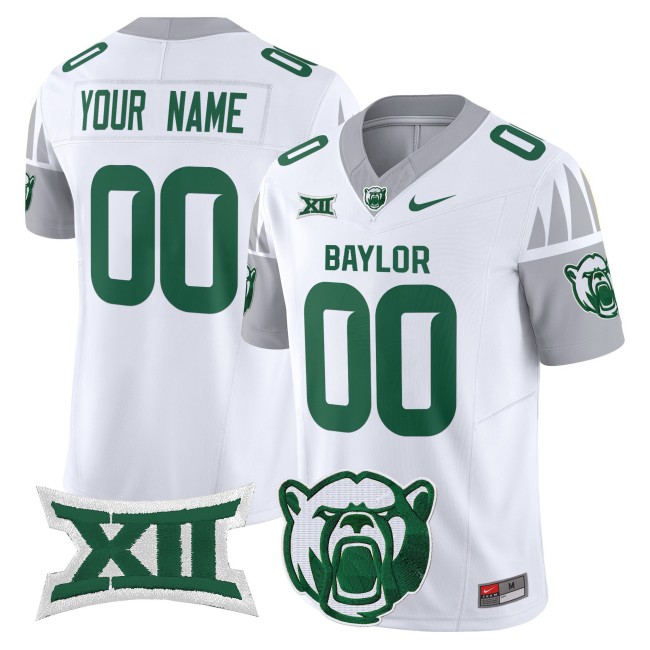 All-Gender Baylor Bears Custom 2025 Nike F.U.S.E. Vapor Limited V2 Stitched Football Jersey - White