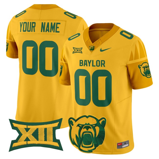 All-Gender Baylor Bears Custom 2025 Nike F.U.S.E. Vapor Limited V2 Stitched Football Jersey - Gold