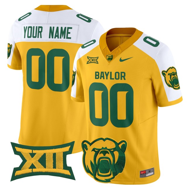 All-Gender Baylor Bears Custom 2025 Nike F.U.S.E. Vapor Limited V2 Stitched Football Jersey - Gold Alternate