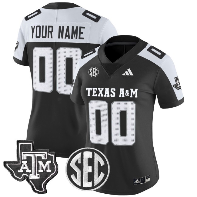 All-Gender Texas A&M Aggies Custom 2025 Vapor Limited Stitched Football Jersey - Black Alternate