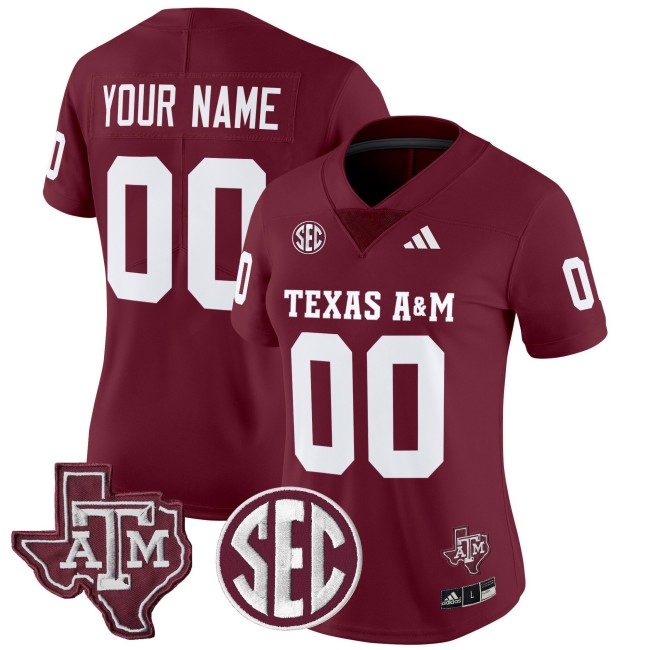 All-Gender Texas A&M Aggies Custom 2025 Vapor Limited Stitched Football Jersey - Maroon