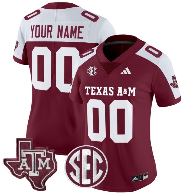 All-Gender Texas A&M Aggies Custom 2025 Vapor Limited Stitched Football Jersey - Maroon Alternate