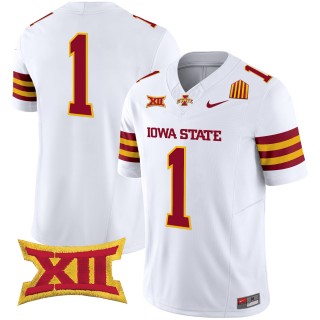Men's Iowa State Cyclones #1 F.U.S.E. 2025 Vapor Limited Jersey - White
