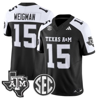 Men's Texas A&M Aggies #15 Conner Weigman 2025 Vapor Limited Jersey - Black Alternate