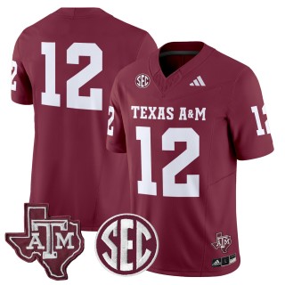 Men's Texas A&M Aggies #12 2025 Vapor Limited Jersey - Maroon