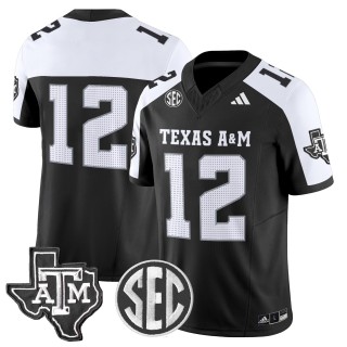 Men's Texas A&M Aggies #12 2025 Vapor Limited Jersey - Black Alternate