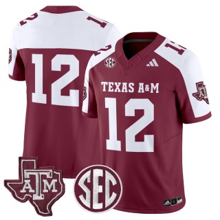 Men's Texas A&M Aggies #12 2025 Vapor Limited Jersey - Maroon Alternate