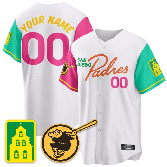 All-Gender San Diego Padres 2025 City Connect City Concept Custom Jersey - White City Connect