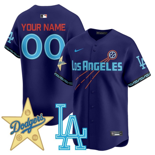 All-Gender Los Angeles Dodgers 2025 City Connect Concept Custom Jersey - Royal