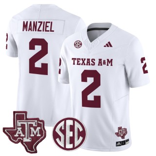 Men's Texas A&M Aggies #2 Johnny Manziel 2025 Vapor Limited Jersey - White