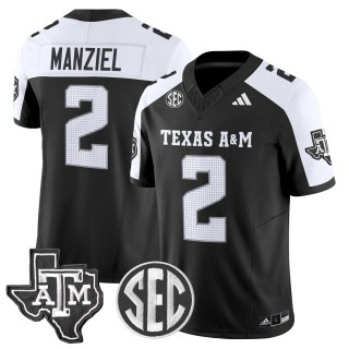 Men's Texas A&M Aggies #2 Johnny Manziel 2025 Vapor Limited Jersey - Black Alternate