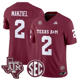 Men's Texas A&M Aggies #2 Johnny Manziel 2025 Vapor Limited Jersey - Maroon