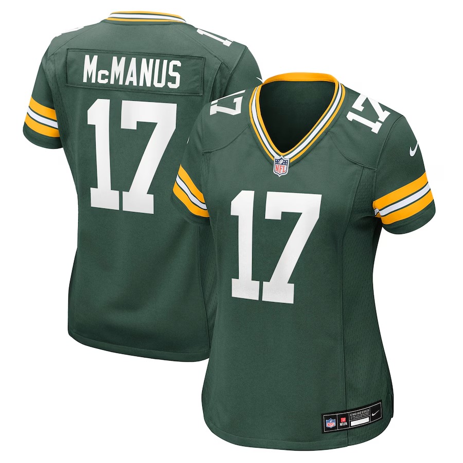 Women's Green Bay Packers #17 Brandon McManus Green Nike Team Stitched Game Jersey