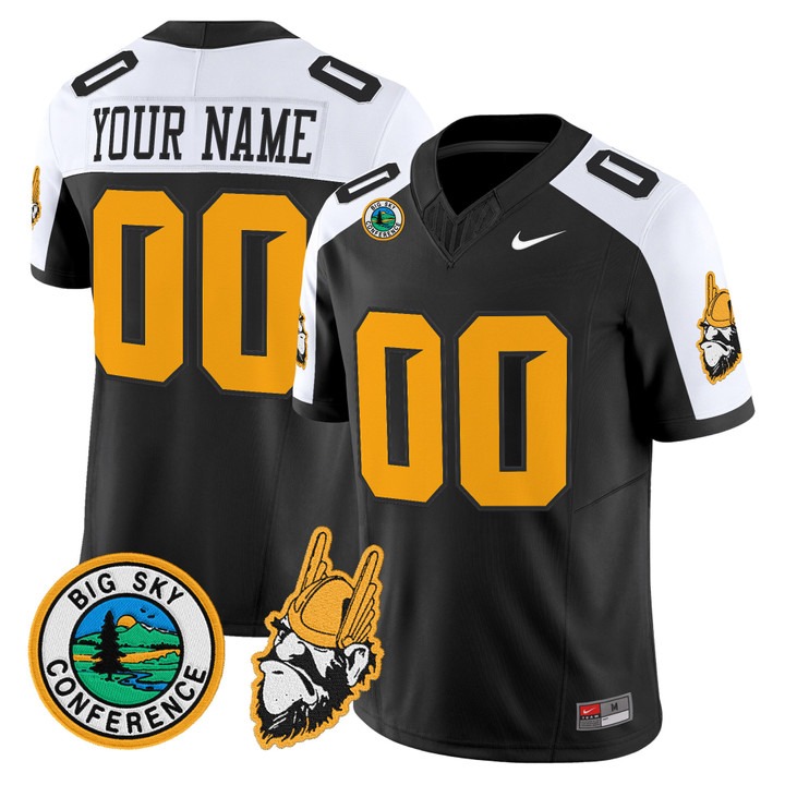 Men's Idaho Vandals Custom Black Alternate 1975 Throwback Big Sky Conference patch Vapor Limited Stitched Football Jersey