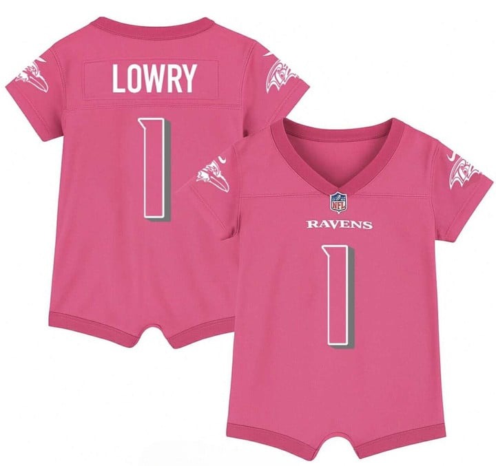 Infant Baltimore Ravens Custom Pink Outerstuff Stitched Jersey